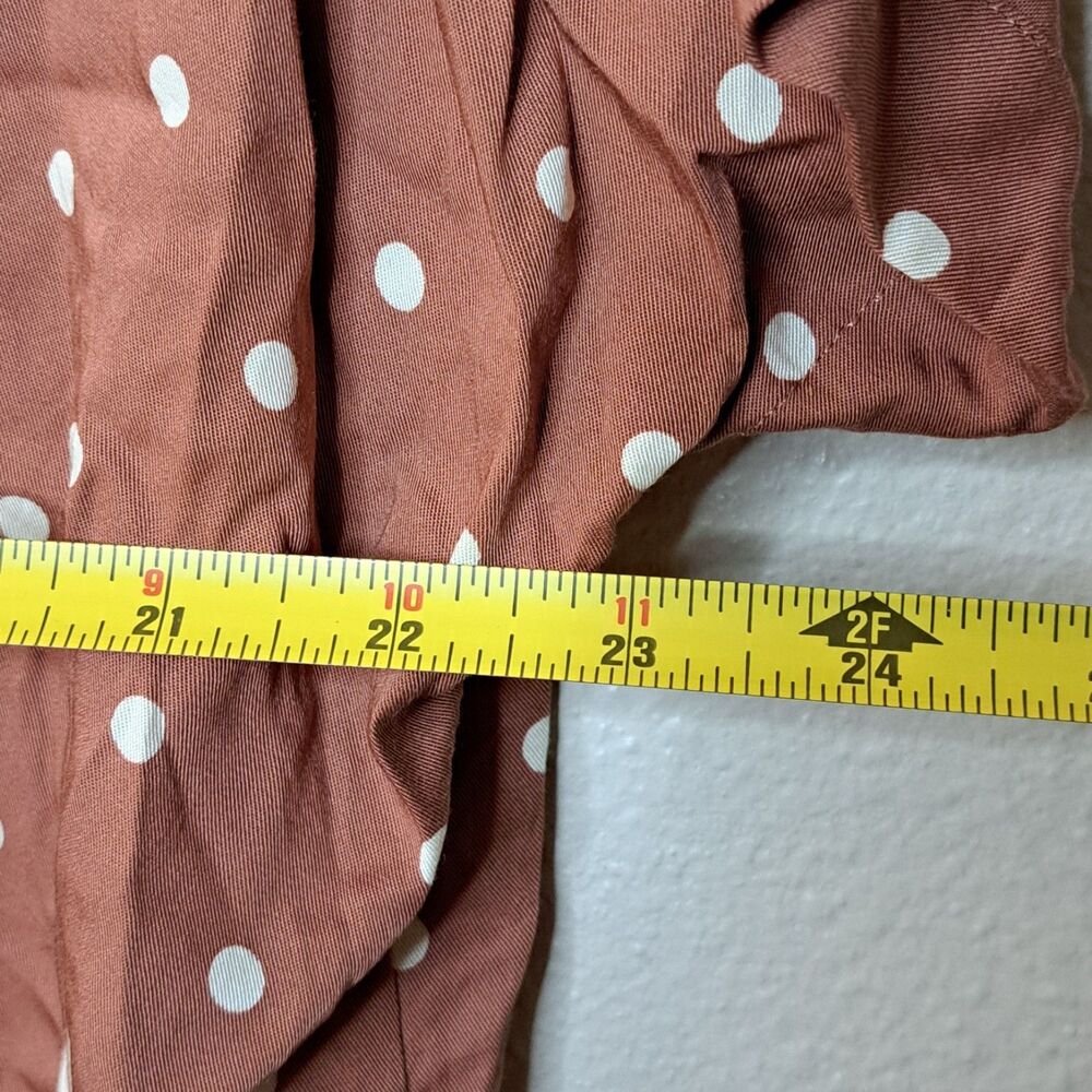 Uniqlo Women 100% Rayon Polka Dot Blouse Button Up Size S Short Sleeve - Picture 4 of 10